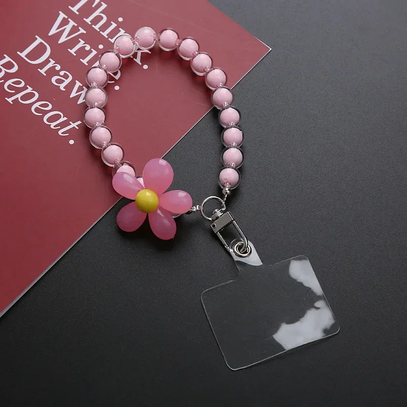 Cell Phone Lanyard Beaded Bracelet Lanyard Cell Phone Shell Lanyard Jewelry Wrist Bead Pendant Phone Chain