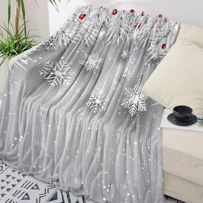 Christmas Snowflake Red Throw Blanket Portable Warm Blanket Blankets For Beds Home Decor Sofa Blanket