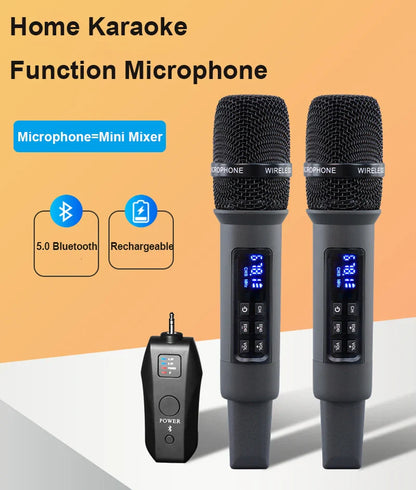 UHF Wireless Handheld Dynamic Karaoke Microphone Bluetooth Receiver Performing Professional Home Reverb High and Low Bass