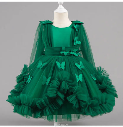 Robe de soirée 2025, robe de princesse pour filles, tenue de concours de fleurs, piano, Recital, anniversaire, mariage, jupe de ballerine, occasion formelle
