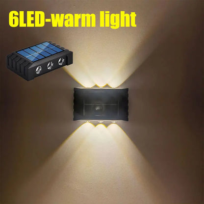 4/6/8/10LED s lampe murale solaire cour rue décor lumière extérieure étanche haut et bas éclairage lumineux jardin paysage lampe