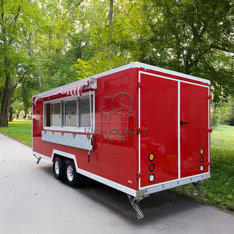 United State Food Truck with Full Kitchen BBQ Pizza Trucks Concession Bbq Food Trailer with Porch Fully Equipped Custom Food Tru