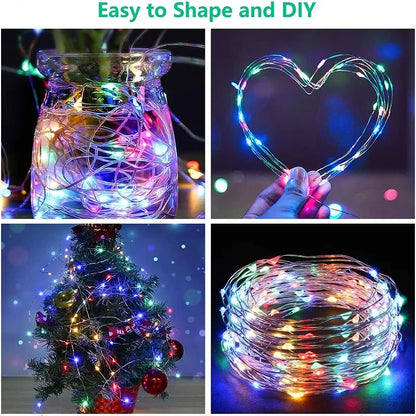 Guirxiété lumineuse LED USB pour décoration de jardin, lampe de guirxiété de vacances, nickel é, maison, fête de Noël, nouvel an, mariage, 3m, 8 modes