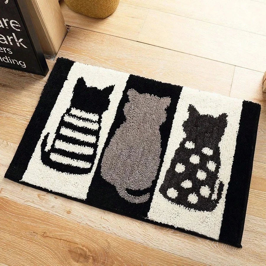 Tapis de porte de Noël rouge Père Noël extérieur et intérieur Tapis de cerf en pain d'épice Nouvel An 2026 Joyeux Noël Décor à la maison Tapis de pied