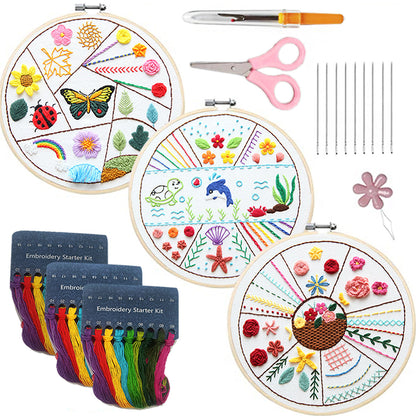 DIY Embroidery Stitchou Practice Kit Handmade Embroidery Starter for Beginner Hand Stitchou Embroidery Skill Techniques