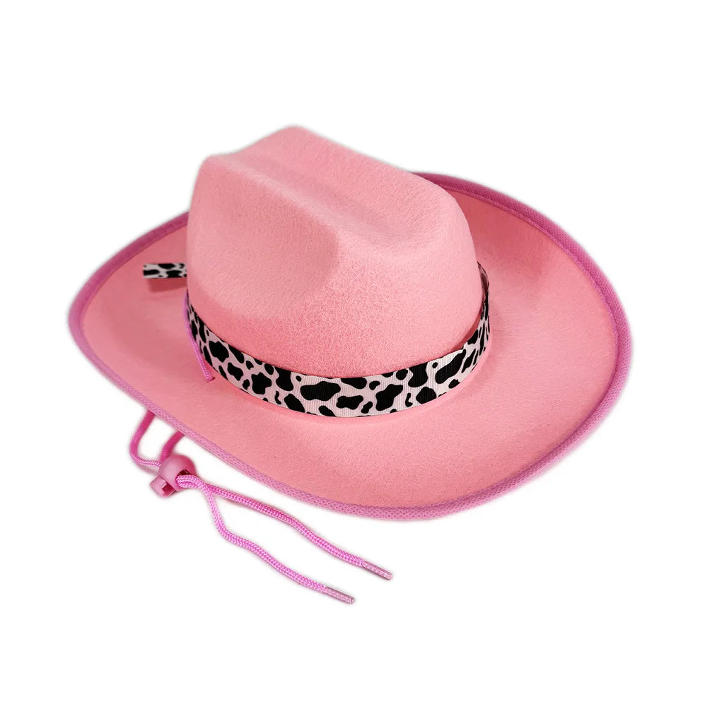 Children's Cowboy Hat, High-Quality Cowgirl Hat, Cow Print Jazz Hat, Festive for Festival, Western Themed Event, Party