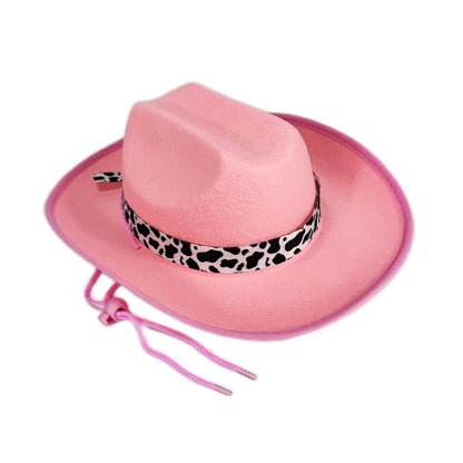 Children's Cowboy Hat, High-Quality Cowgirl Hat, Cow Print Jazz Hat, Festive for Festival, Western Themed Event, Party