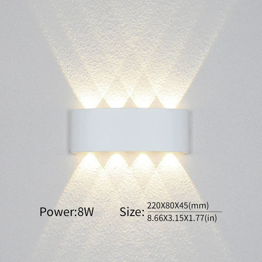 Mur LED lumière extérieure intérieure 2W 4W 6W 8W 10W AC85-265V haut vers le bas blanc noir lumière moderne pour maison jardin chambre couloir