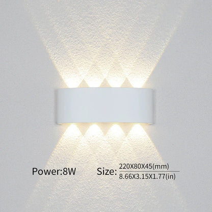 Mur LED lumière extérieure intérieure 2W 4W 6W 8W 10W AC85-265V haut vers le bas blanc noir lumière moderne pour maison jardin chambre couloir
