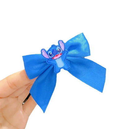 New Stitch Half Pack Fabric Bow Small Hair Clip Cute Cartoon Press Clip Female Children's Hair Accessories Shattered Hair Clip