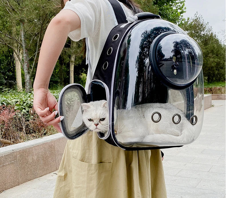 Sac de Transport pour animaux de compagnie, sacs à dos spatiaux pour animaux de compagnie, respirant, Portable, Transparent, pour chiot et chien, sacs à capsules spatiales