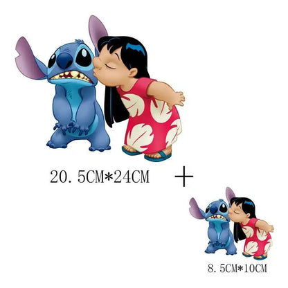 Cute Stitch MINISO Lilo & Stitch Heat Transfer Stickers Iron-on Transfers For Clothing Thermoadhesive Adhesive Patches Kawaii