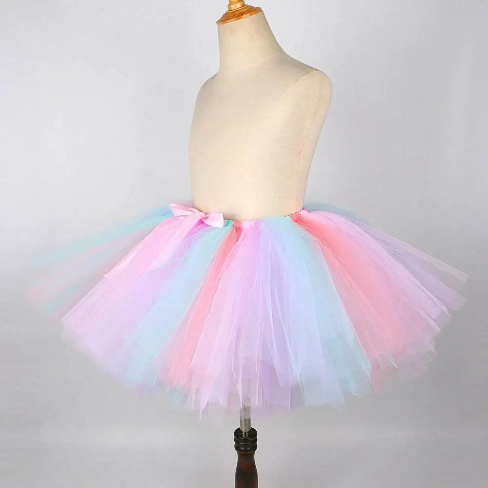 Tenue Jupe Tutu Licorne Bébé Filles pour Fête d'Anniversaire Enfants Jupes en Tulle Ensemble Costumes Noël Halloween avec Ailes