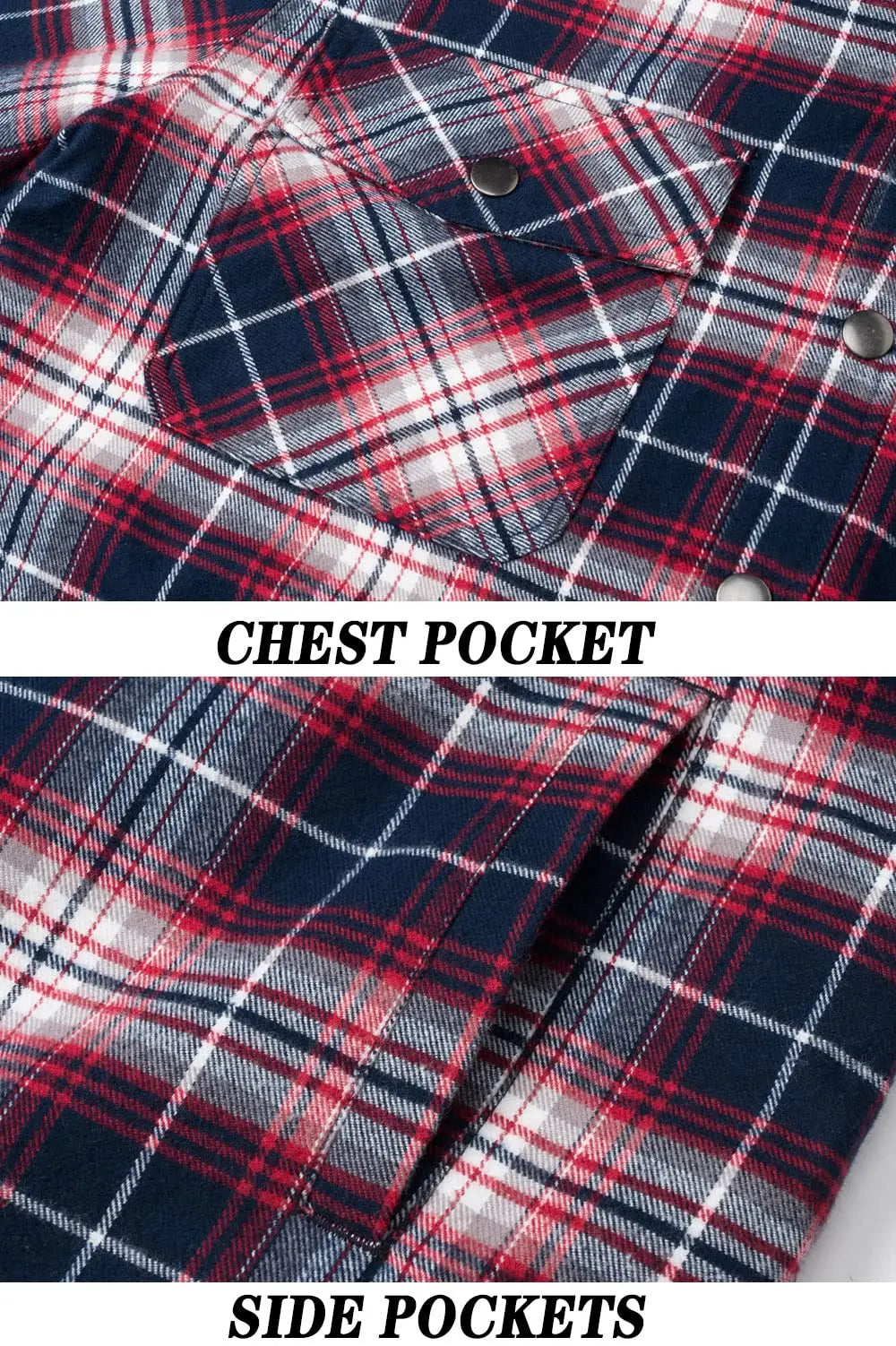 TACVASEN Veste d'hiver en coton à carreaux pour homme, manches longues, matelassée, doublée, en flanelle, multi-poches, vêtements d'extérieur, manteaux de randonnée