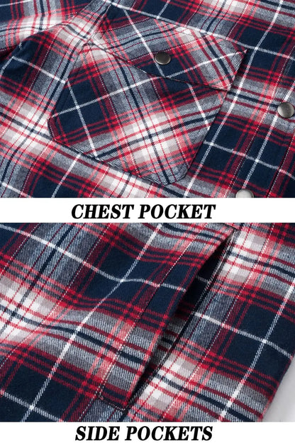 TACVASEN Veste d'hiver en coton à carreaux pour homme, manches longues, matelassée, doublée, en flanelle, multi-poches, vêtements d'extérieur, manteaux de randonnée