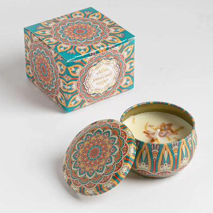 Bougies parfumées Osmanthus Gardenia avec pétales, petites bougies parfumées romantiques pour cadeaux d'anniversaire de filles, aromathérapie pour la maison