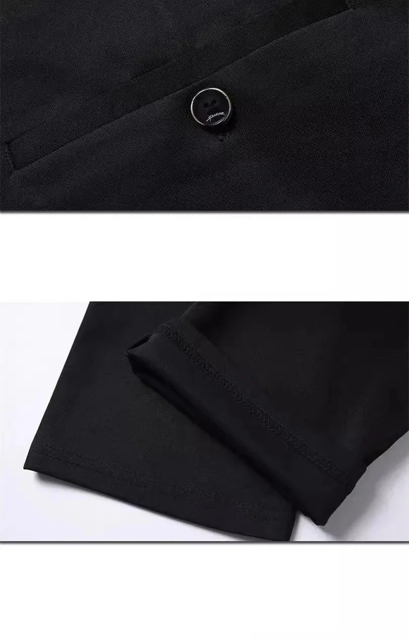 TRAF Autumn And Winter Thick Men's Fashion Comfortable Casual Long Pants Four-Sided Elastic Pants Loose Straight Leg Suit Pants