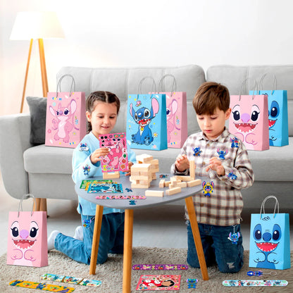 Stitch Birthday Party Favors,110 Pcs Stitchs Party Favors Set-Stitch Favor Bags,Keychains Slap Bracelets etc Stitch Themed Party