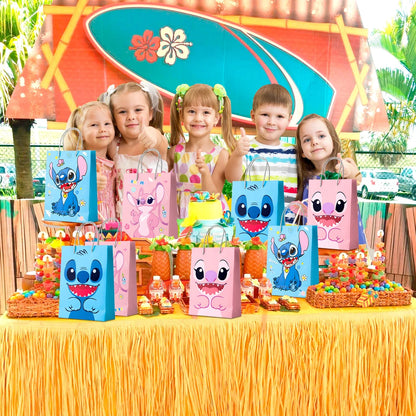 Sacs cadeaux de fête Stitch - 16 sacs à friandises Stitch/sacs à surprises Stitch/sacs à goodies Stitch pour les décorations de fête Stitch