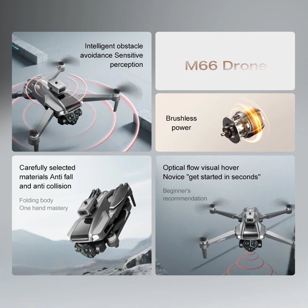 Drone professionnel 4K, double caméra, moteur sans balais, pour éviter les obstacles, hélicoptère RC, quadrirotor pliable