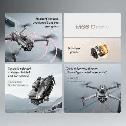 Drone professionnel 4K, double caméra, moteur sans balais, pour éviter les obstacles, hélicoptère RC, quadrirotor pliable