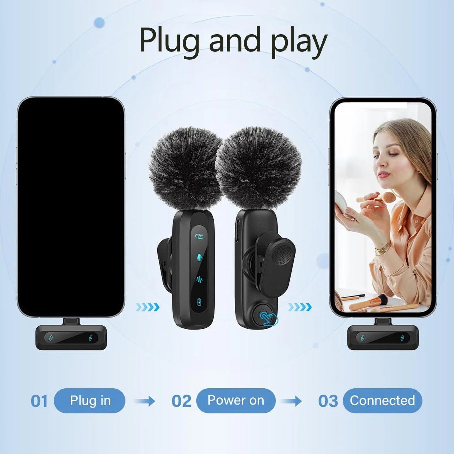 Microphone lavalier professionnel sans fil pour téléphones mobiles, ordinateurs universels pour Vlog, interventions vidéo courts, conférences