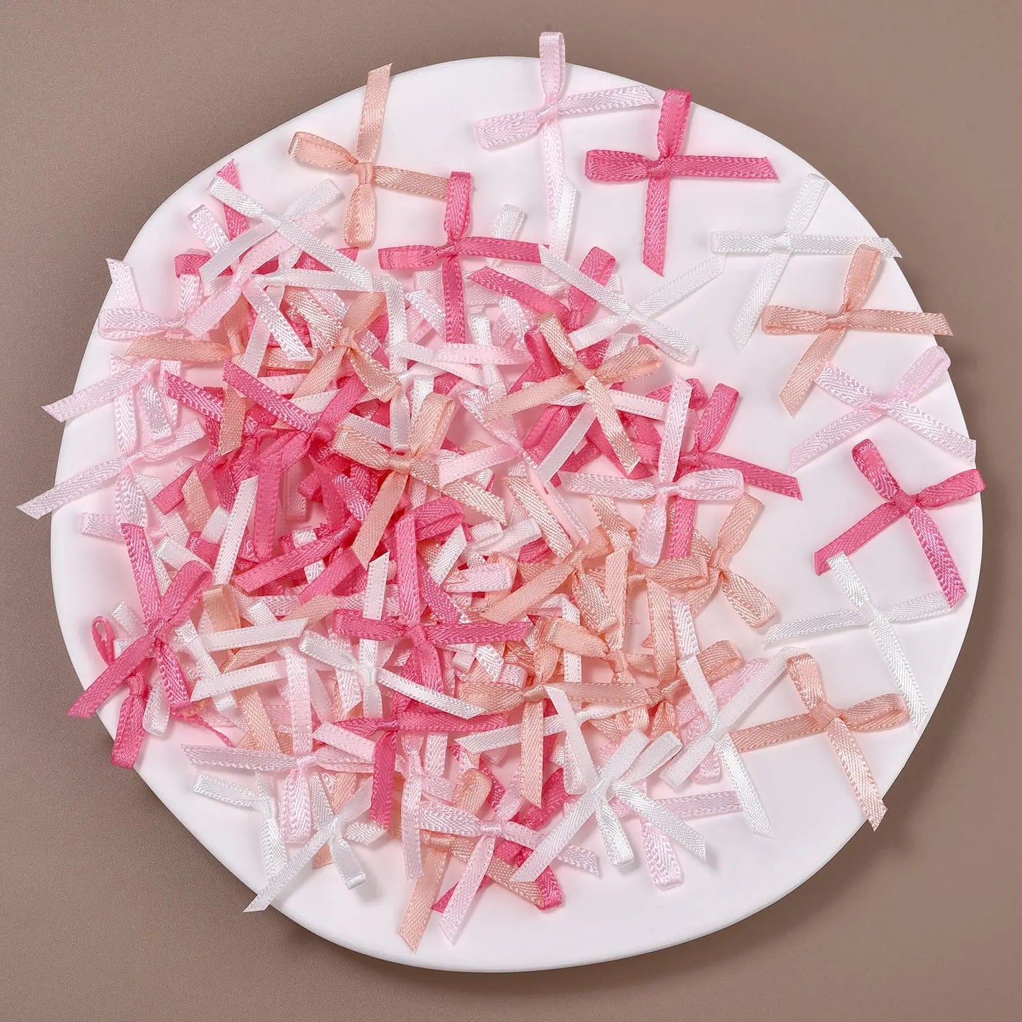 100 mini-nœuds en ruban, fleurs en satin, nœuds à faire soi-même, embellissements pour l'artisanat, accessoires pour l'artisanat, fournitures de décoration de Noël