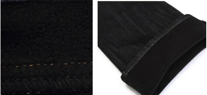 Men's Flared Jeans For Winter Thick Mid High Waist Slim Bell-bottoms Pants Elastic Fared Denim Trousers Size 26-40