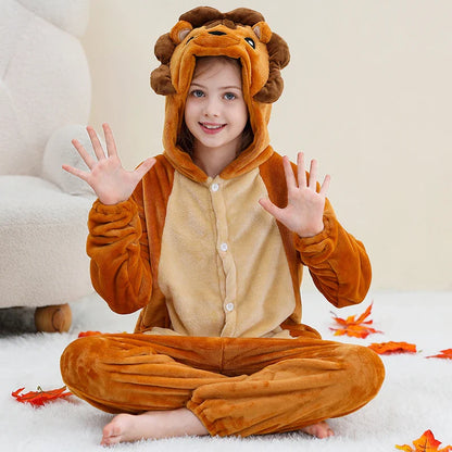 MICHLEY – Combinaison à capuche en flanelle motif Capybara pour enfant, pyjama, grenouillère, déguisement pour Halloween, pour garçon et fille