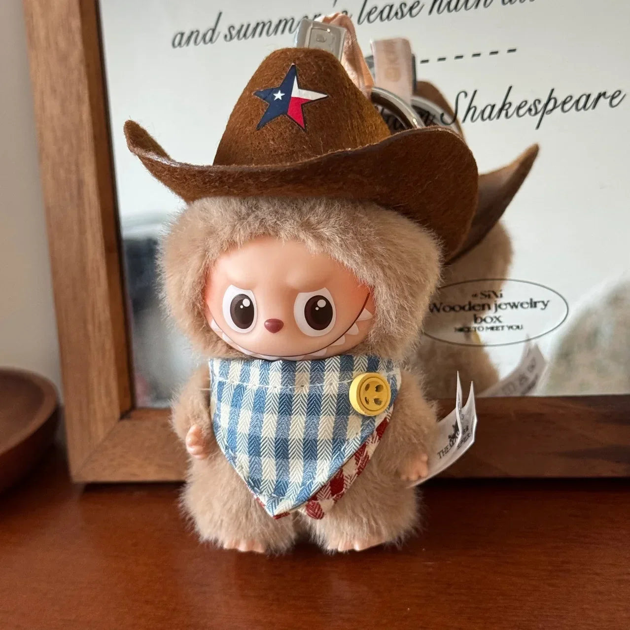 For 10 cm Labubu 4.0 Doll Clothes Cowboy Hat Scarf Cute Soft Doll Clothes Bow Scarf Decoration Christmas Gifts