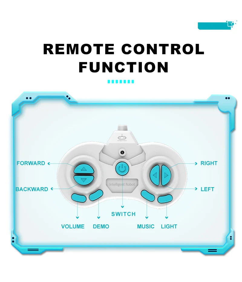 Ebo Robot jouets Robot RC Rechargeable pour enfants garçons et filles jouet télécommandé avec musique et yeux LED cadeau pour enfants