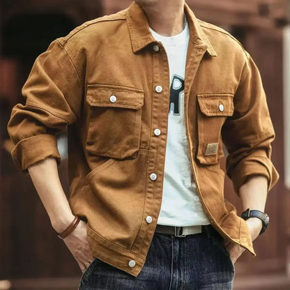 Manteau de cowboy pour hommes bouton automne lâche nouveau blouson en jean homme taille L mode rétro japonaise Cowgirl vêtement élastique à bas prix