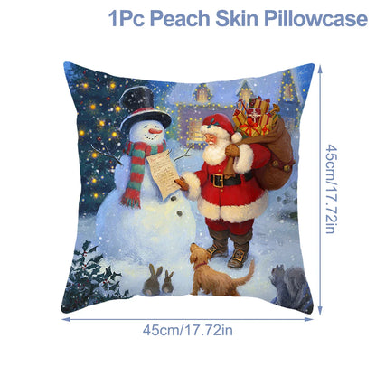 Housse de coussin de noël, père noël, décor de joyeux noël pour la maison, ornements de noël 2025, cadeaux de noël, nouvel an 2026