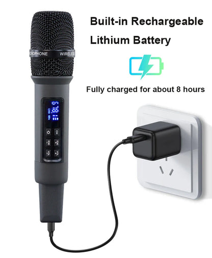 UHF Wireless Handheld Dynamic Karaoke Microphone Bluetooth Receiver Performing Professional Home Reverb High and Low Bass