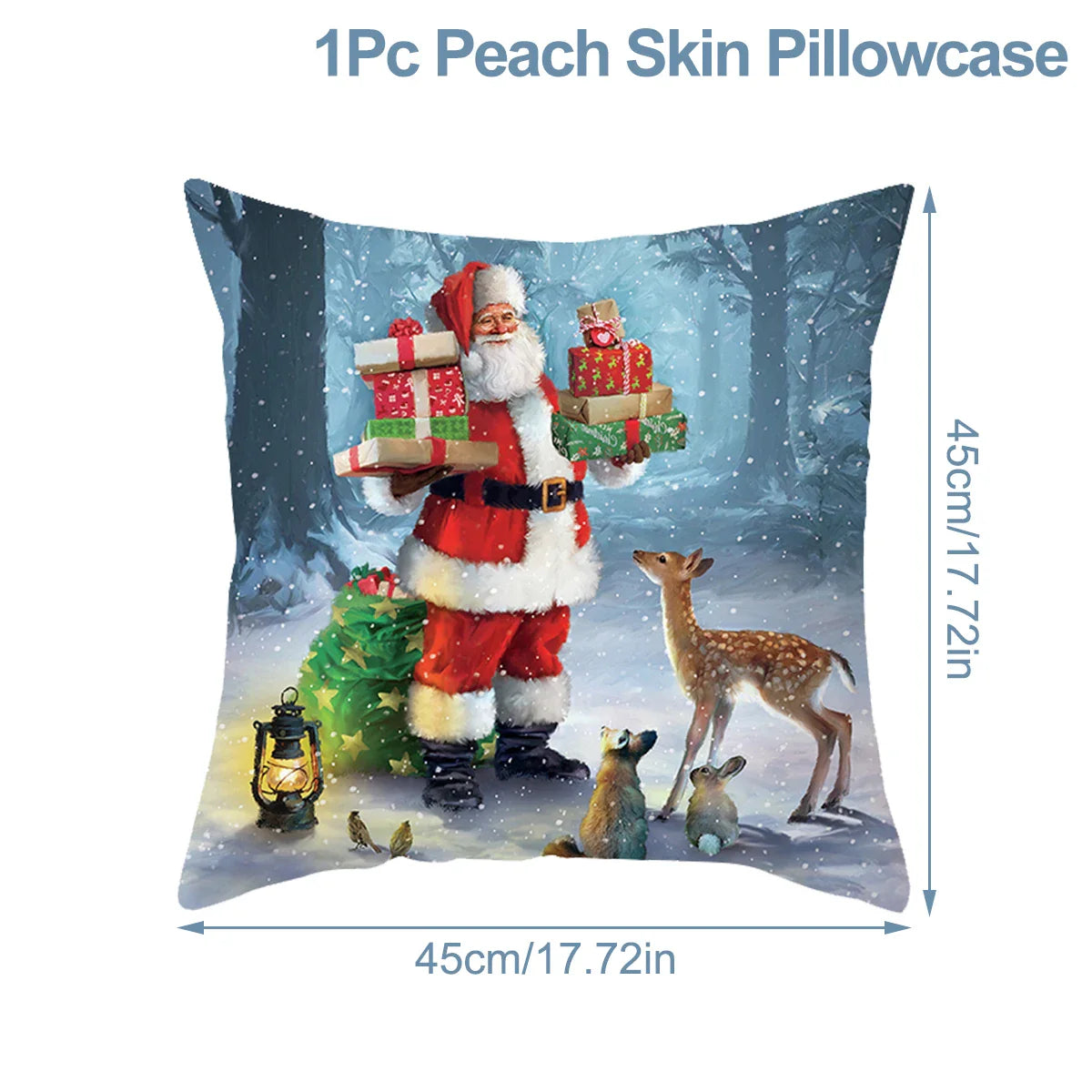 Housse de coussin de noël, père noël, décor de joyeux noël pour la maison, ornements de noël 2025, cadeaux de noël, nouvel an 2026