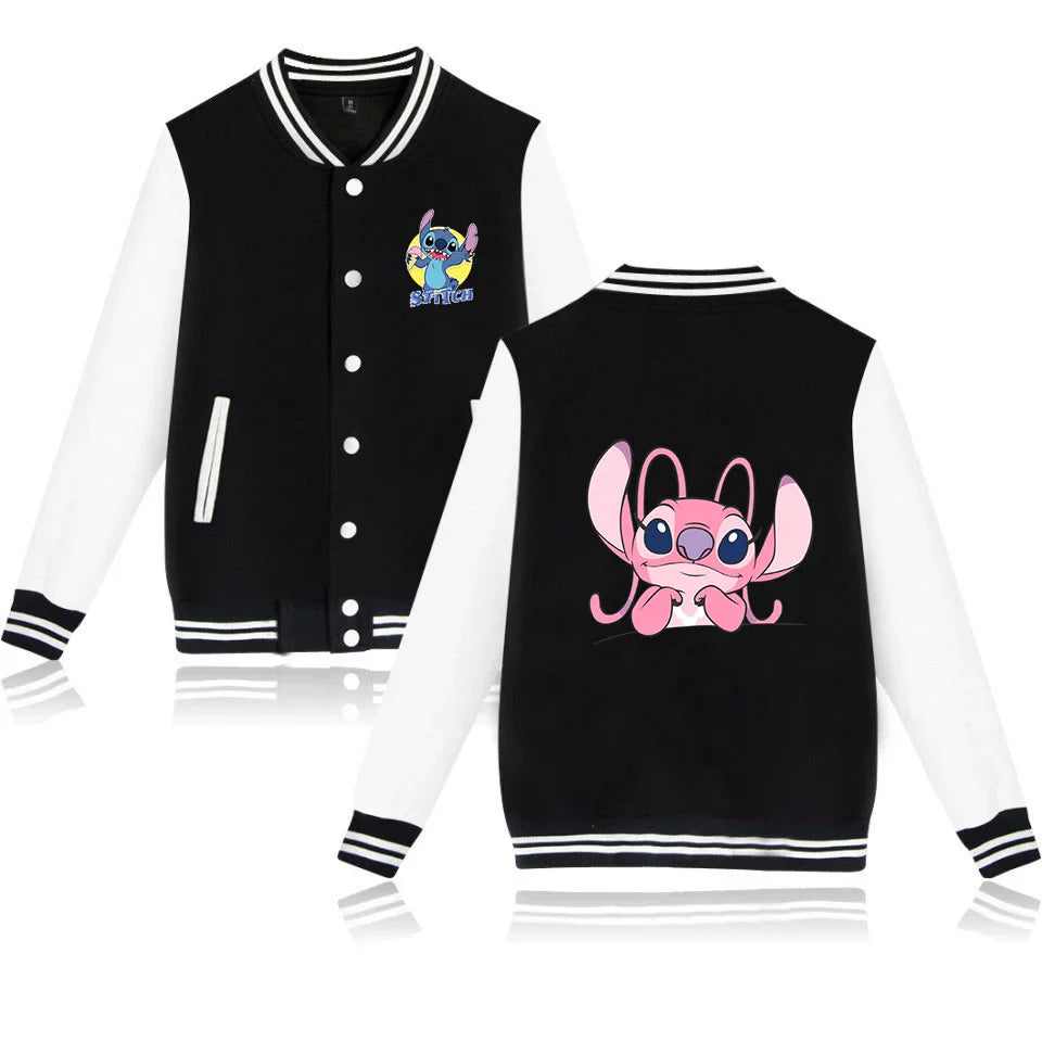 Lilo Stitch Baseball Jacket Men Women Hip Hop Harajuku Jackets Streetwear Kids Boys Girls Loose College Coats