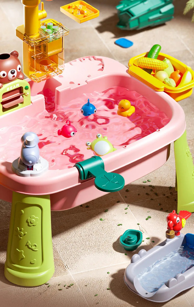 Jouets de cuisine pour enfants électriques amusants jouets de jeu d'eau évier de lavage de vaisselle pêche vaisselle jeu de rôle maison bébé jouet d'éducation précoce