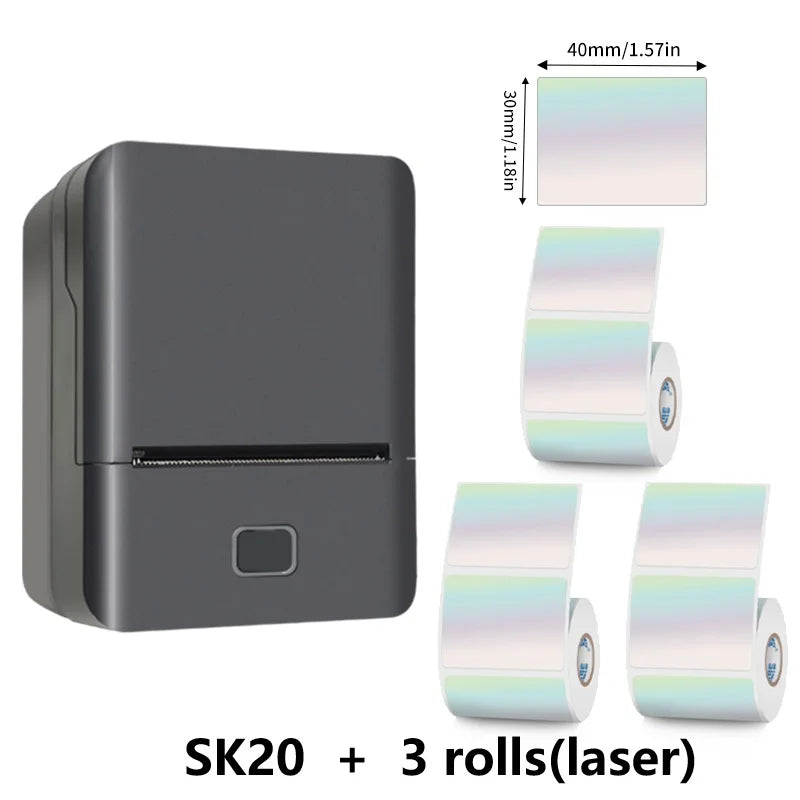 SINMARK SK20 Portable Thermal Printer With Labels Mini Bluetooth Sticker Marker Self-adhesive Label Printer Photo Printer Gift