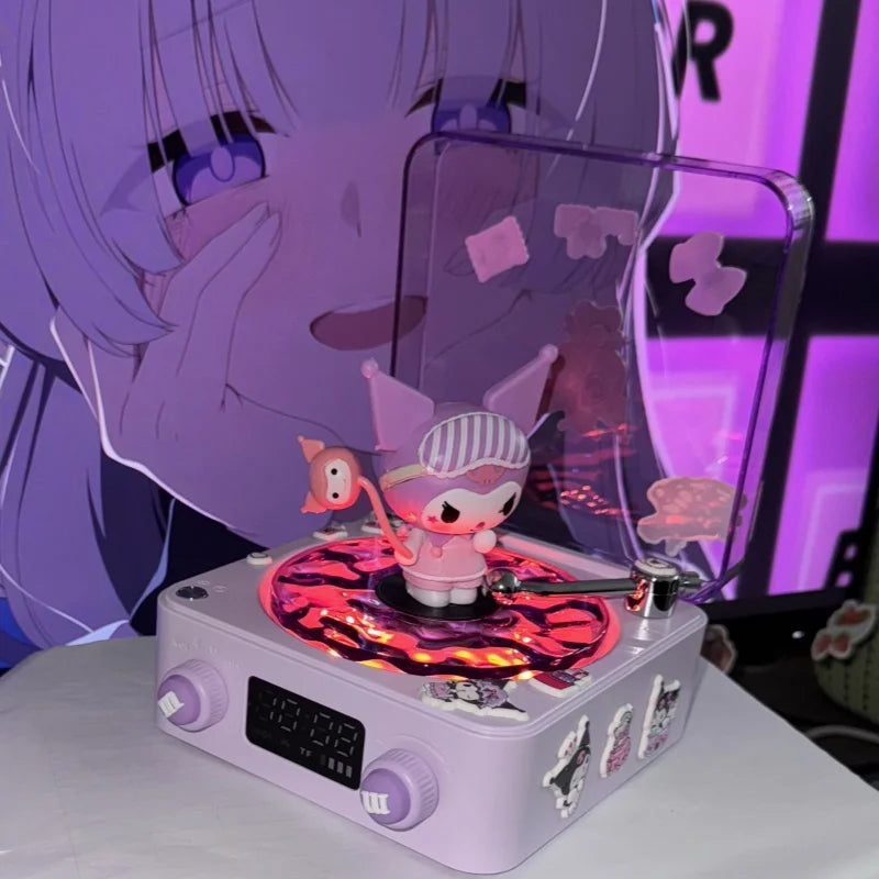Lilo and Stitch  Hello Kitty Bluetooth Speaker Kawaii Anime Accessories Portable RGB Light Desktop Decoration Girls Holiday Gift