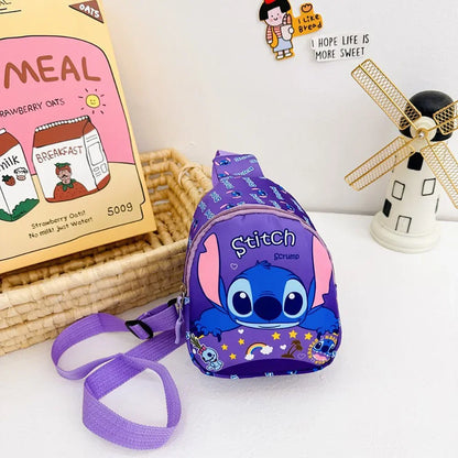 Sacoches à bandoulière Stitch mignon dessin animé, sacs de poitrine Kawaii, sacoche de voyage portable à la mode, sac fourre-tout extérieur, sacs à dos pour enfants, cadeaux