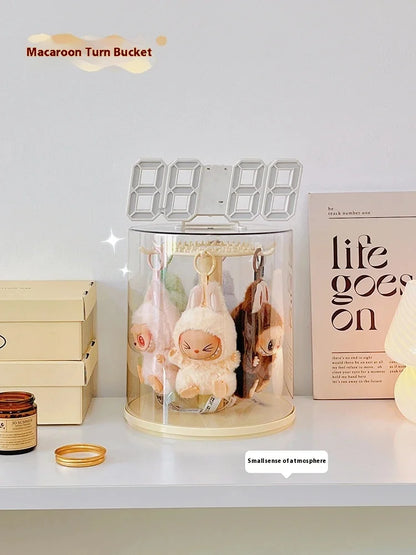Labubu Pendant Display Box Rotating Transparent Labubu Doll  Storage Blind Box Storage Display Dustproof And Moisture-Proof