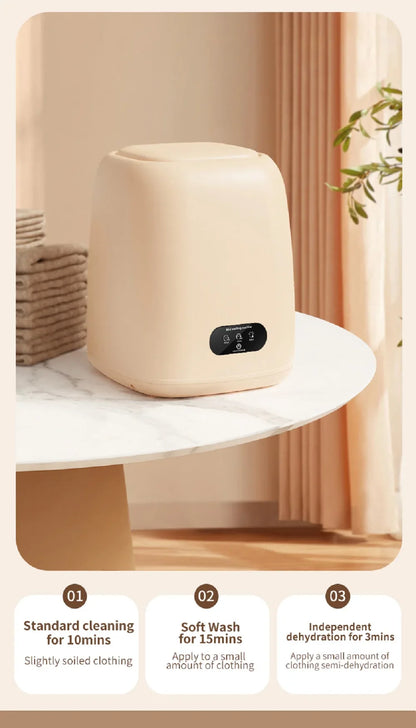 Mini Washing Machine,9L Capacity，Portable Home Dormitory Underwear Socks Elution Washer,3 Major Cleaning And Care Modes