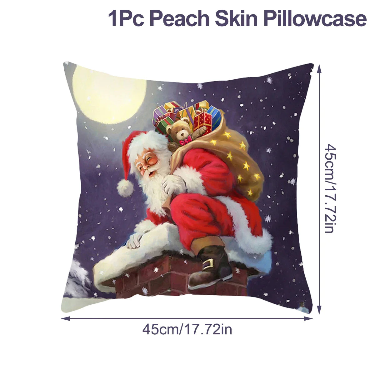 Housse de coussin de noël, père noël, décor de joyeux noël pour la maison, ornements de noël 2025, cadeaux de noël, nouvel an 2026
