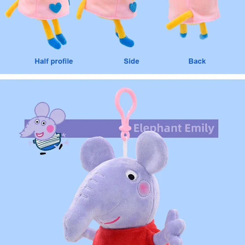 19CM Genuine Peppa Pig George Stuffed Plush Toys High Quality Keyring Hot Cartoon Animal Doll Pendant Children's Birthday Gifts