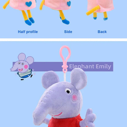 19CM Genuine Peppa Pig George Stuffed Plush Toys High Quality Keyring Hot Cartoon Animal Doll Pendant Children's Birthday Gifts