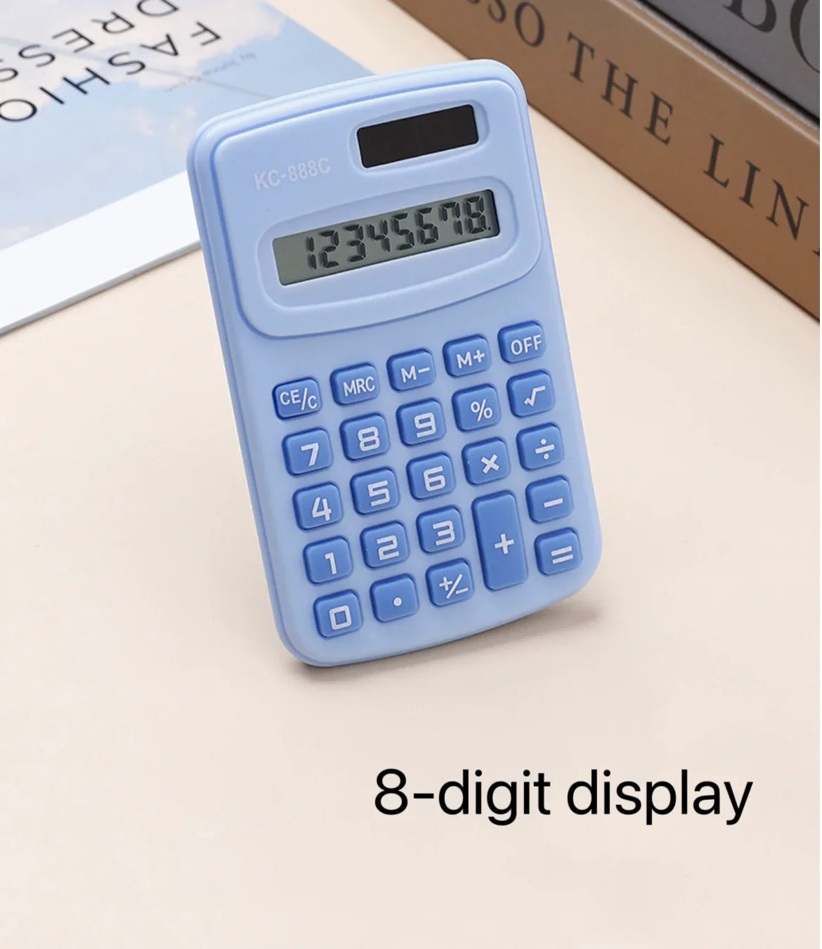 Jolie mini calculatrice solaire avec écran LCD à 8 chiffres, idéale pour le bureau et les étudiants