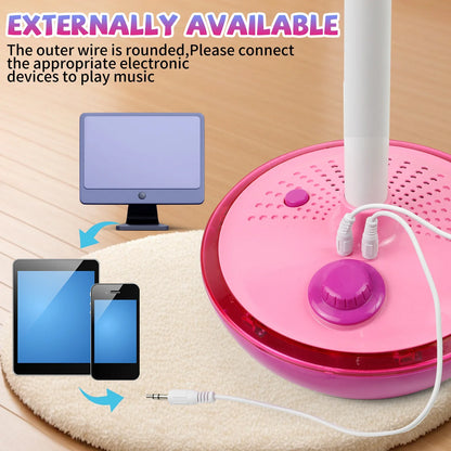 Kids Karaoke Machine with Microphone and Adjustable Stand, Rhythm lighting for Fun Musical Effects, Christmas/Halloween/New Year