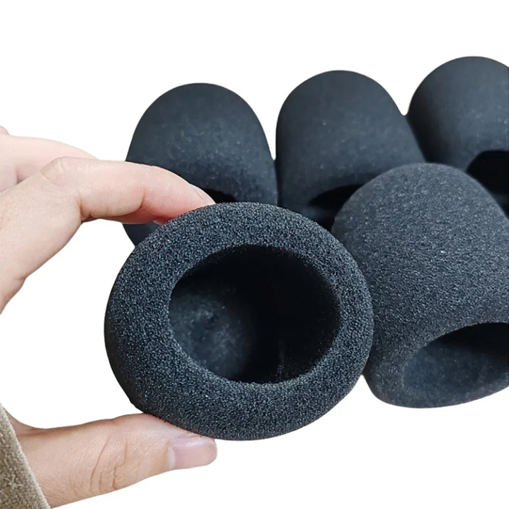 6pcs Microphone Cover High Density Mic Windscreen Sponge Foam For Most Standard Microphones
