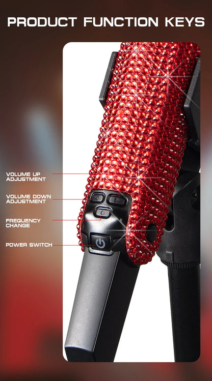 Microphone karaoké sans fil SKM9000, personnalisé incrusté de diamants, pour flux en direct, karaoké, scène brillante, essentiel