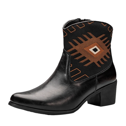 Cowboy Classic Fashionable Embroidered Pull On Boots with Wide Square Toe Western Retro Boot Durable 2025 Boots For Men